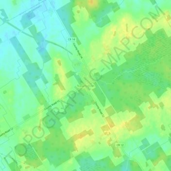 Newington topographic map, elevation, terrain