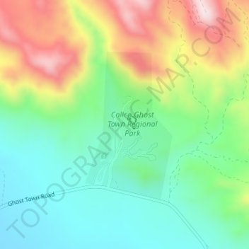 Calico Ghost Town topographic map, elevation, terrain