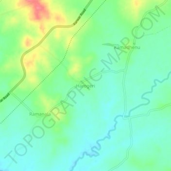 Harogeri topographic map, elevation, terrain