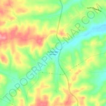 Cumberland Furnace topographic map, elevation, terrain