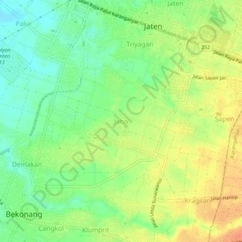 Joho topographic map, elevation, terrain