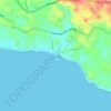 Pantai Drini topographic map, elevation, terrain