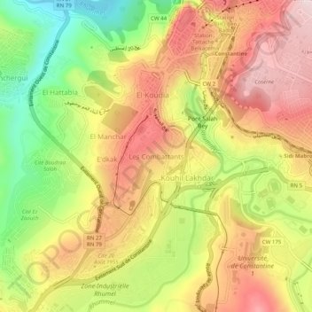 Les Combattants topographic map, elevation, terrain