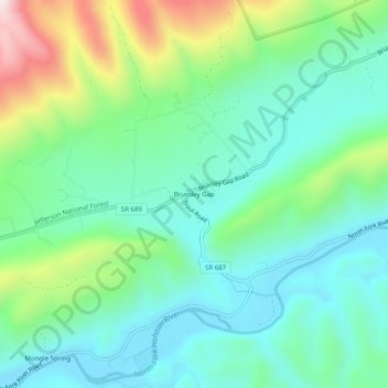 Brumley Gap topographic map, elevation, terrain