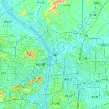 Kaifu topographic map, elevation, terrain