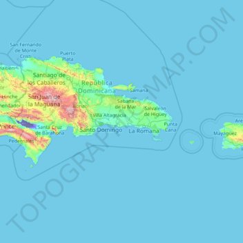 San Pedro de Macorís topographic map, elevation, terrain