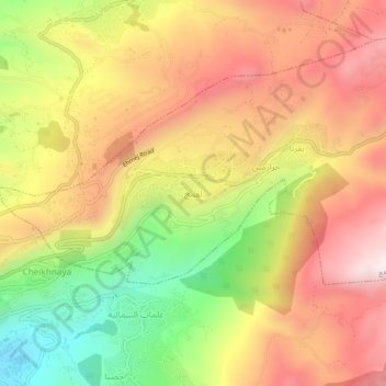 Ehmej topographic map, elevation, terrain