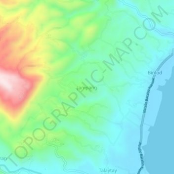 Jampang topographic map, elevation, terrain