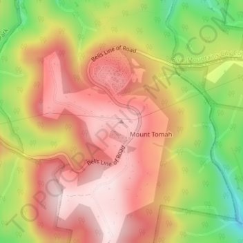 Mount Tomah topographic map, elevation, terrain