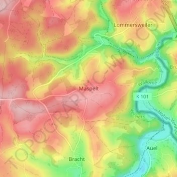 Maspelt topographic map, elevation, terrain