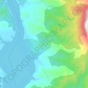 Puy de Cinca topographic map, elevation, terrain