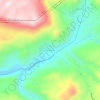 Amezri topographic map, elevation, terrain