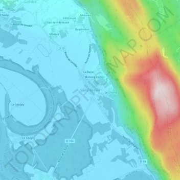 Saint-Benoît topographic map, elevation, terrain