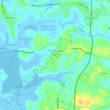 Anandapuram topographic map, elevation, terrain