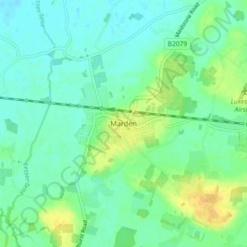 Marden topographic map, elevation, terrain