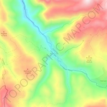 Mugla topographic map, elevation, terrain