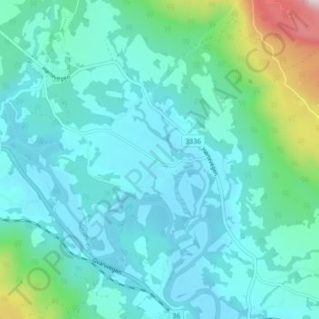 Sætre topographic map, elevation, terrain