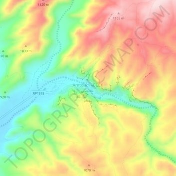 Amtoudi topographic map, elevation, terrain