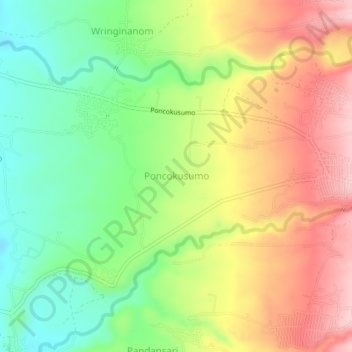 Poncokusumo topographic map, elevation, terrain