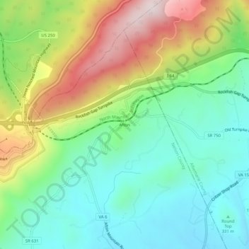 Afton topographic map, elevation, terrain