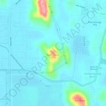 Bukit Pelanduk topographic map, elevation, terrain