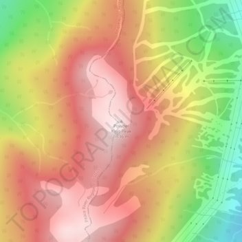 Powder King Peak topographic map, elevation, terrain
