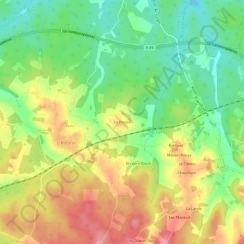 La Pinolie topographic map, elevation, terrain