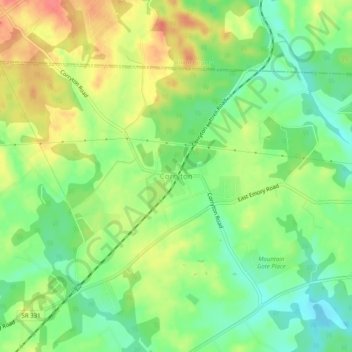 Corryton topographic map, elevation, terrain