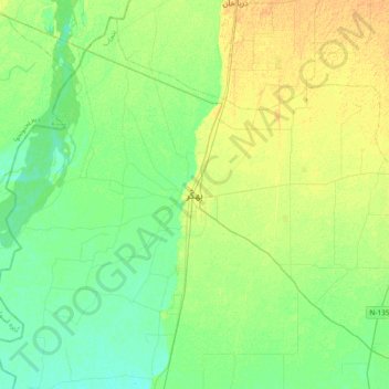 Bhakkar topographic map, elevation, terrain