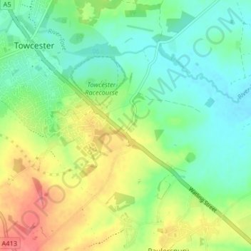 Heathencote topographic map, elevation, terrain