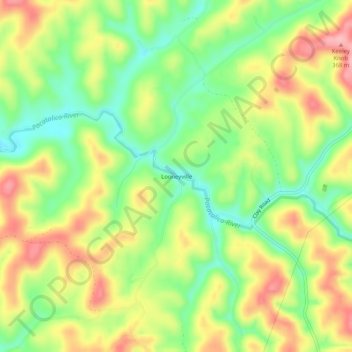 Looneyville topographic map, elevation, terrain