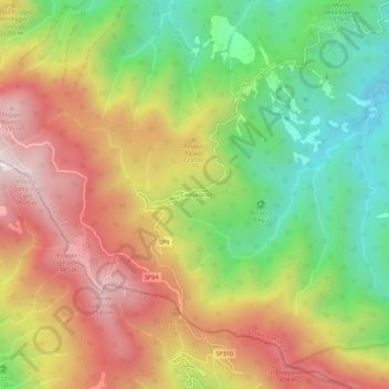 Campigna topographic map, elevation, terrain