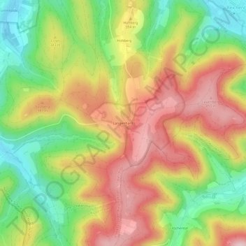 Langenhard topographic map, elevation, terrain