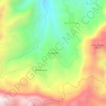 El Capulín topographic map, elevation, terrain