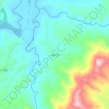Lagayu topographic map, elevation, terrain