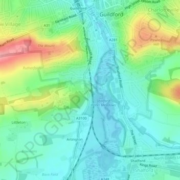 St Catherine's Hill topographic map, elevation, terrain