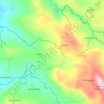 Kedungboto topographic map, elevation, terrain