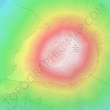 Mount Slamet topographic map, elevation, terrain