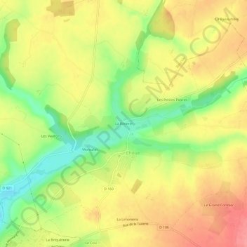 La Riblerie topographic map, elevation, terrain