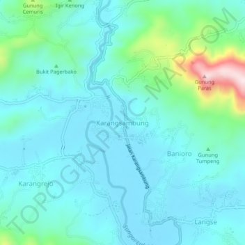 Karangsambung topographic map, elevation, terrain