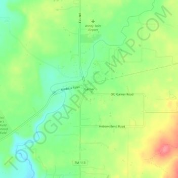 Garner topographic map, elevation, terrain