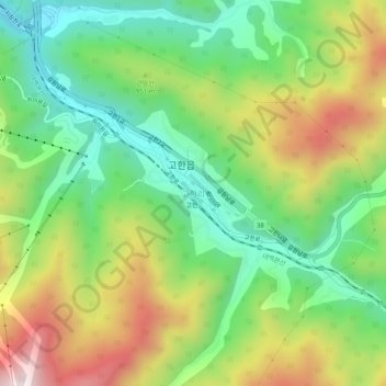 Gohan-ri topographic map, elevation, terrain