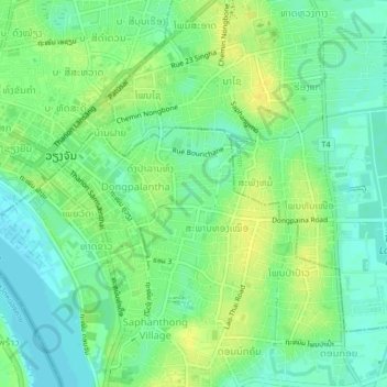 Phonsinouan topographic map, elevation, terrain