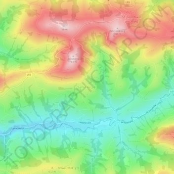 Sankt Aegidi topographic map, elevation, terrain