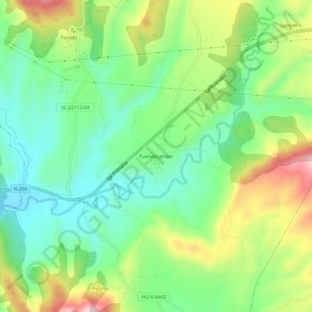 Fuendecampo topographic map, elevation, terrain