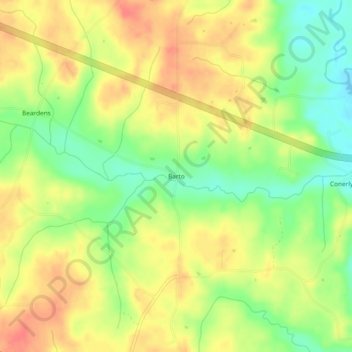 Barto topographic map, elevation, terrain