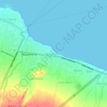 nangameting topographic map, elevation, terrain