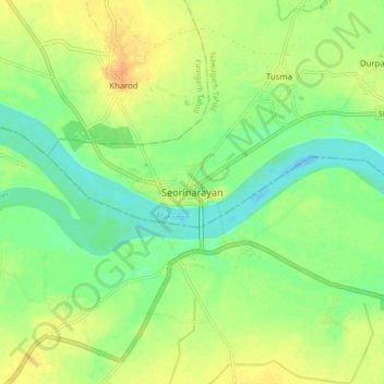 Seorinarayan topographic map, elevation, terrain