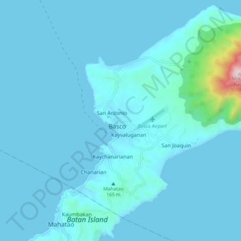 Basco topographic map, elevation, terrain