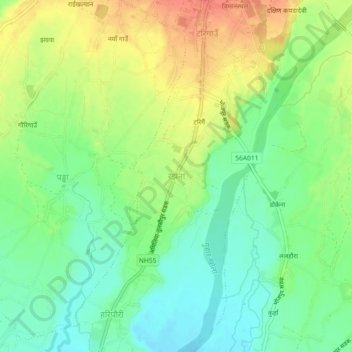 Rajhena topographic map, elevation, terrain